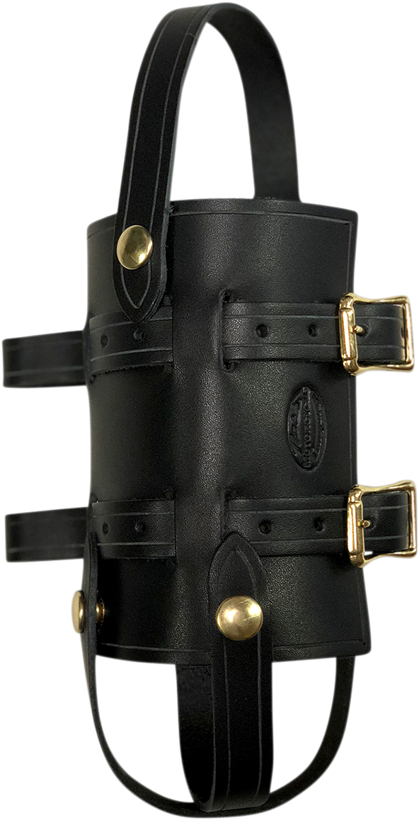 Nash Black Leather Brass Sling Quick Snap Universal 33oz Water Bottle Holder