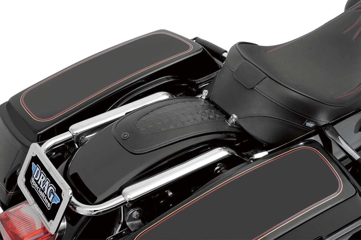 Drag specialties seats Fender Skin - Embossed Faux Gator Leather Center Harley Davidson
