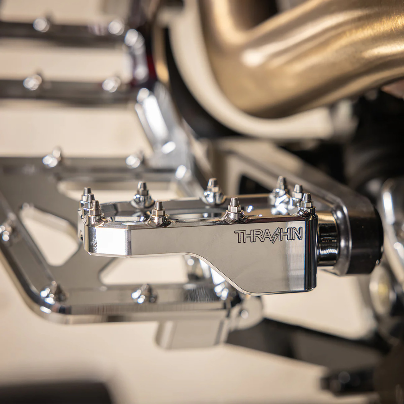 Thrashin supply co. Aggressor Brake Pedal - Chrome - Touring