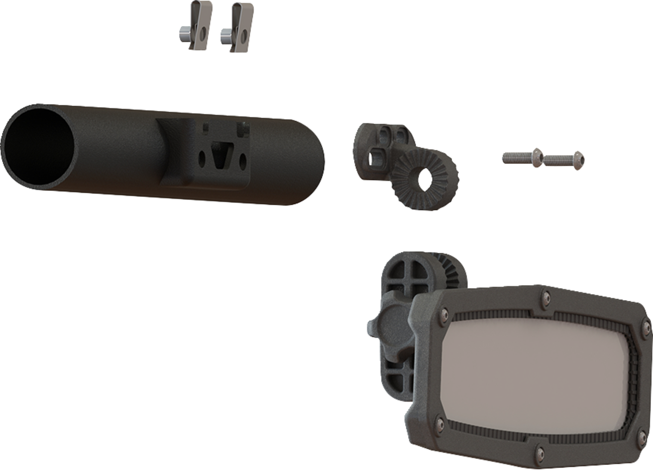 Moose offroad Mirror Adapter - Rear View - 2-Hole - Black