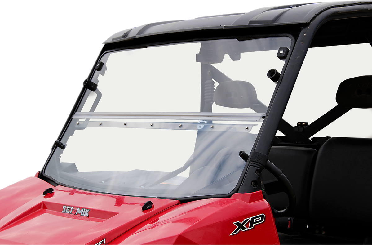 Seizmik Folding Windshield - Polycarbonate - Ranger Polaris