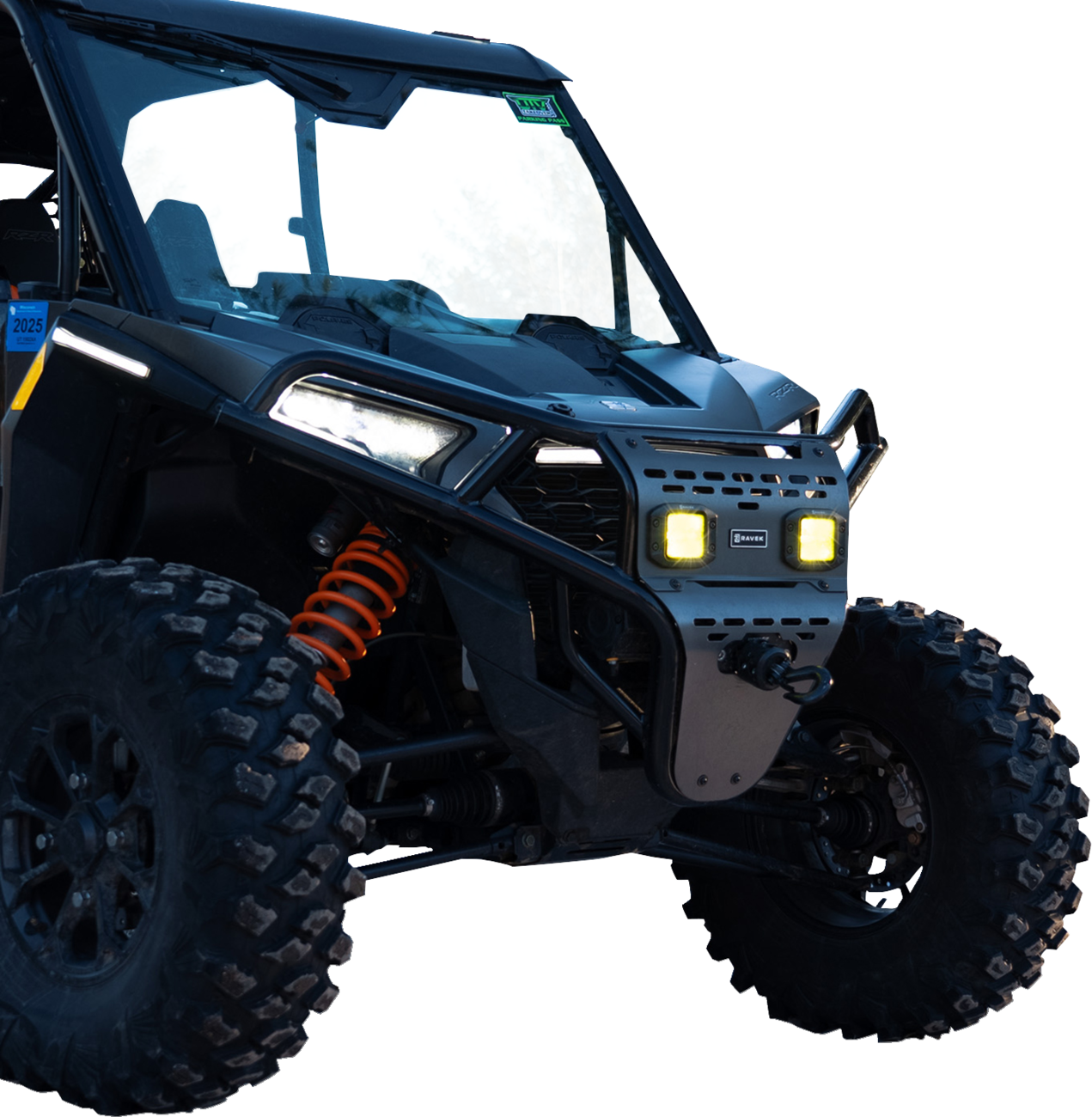 Ravek Front Bumper/Skid Plate with Amber Lights - Black - RZR XP 1000 2024-2025 Polaris RZR XP 1000 Sport / 2024-2025 Polaris RZR XP 1000 Premium / 2024-2025 Polaris RZR XP 1000 Ultimate