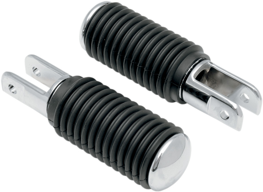 Drag Specialties Chrome Foot Pegs with Rubber Sleeves — Pair