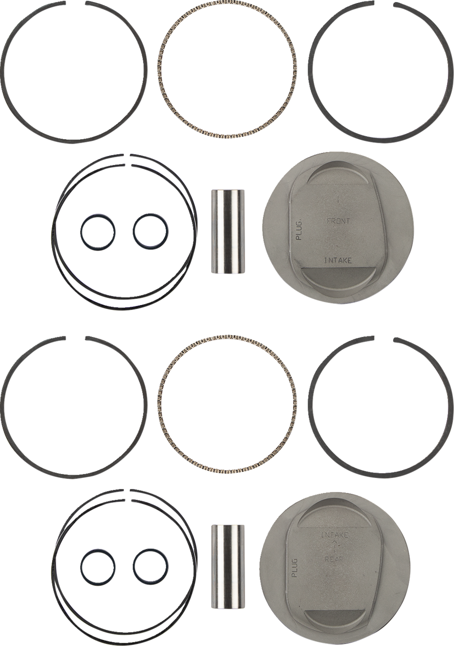 Kb performance Piston Kit - 4.00" Standard - 10.0:1 CR - 96"-103" Twin Cam Bored to 110 ci w/SE 95 cc Heads Harley Davidson