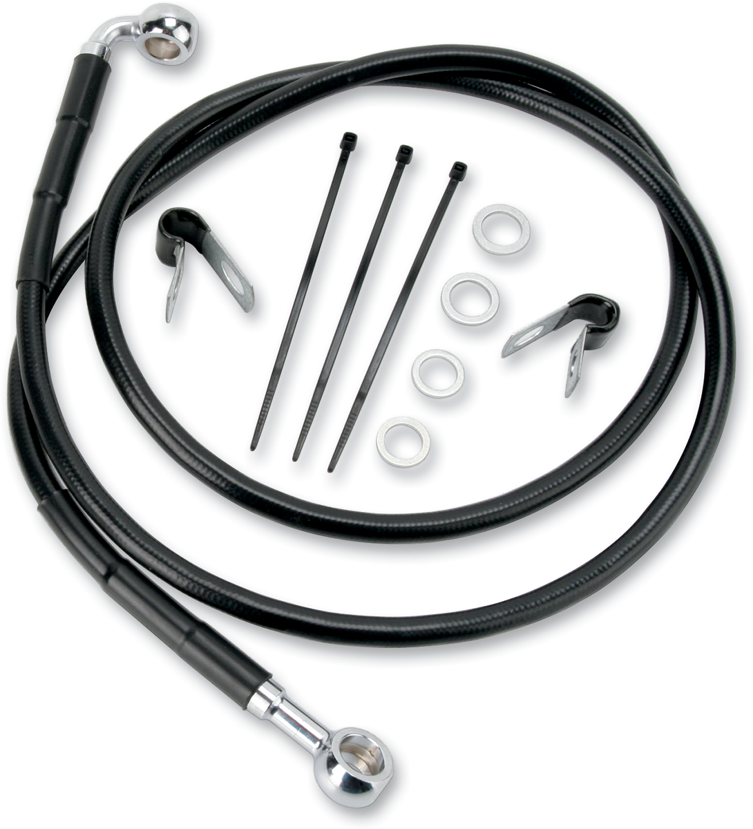 Drag specialties Brake Line - Front - Black - +2" Harley Davidson