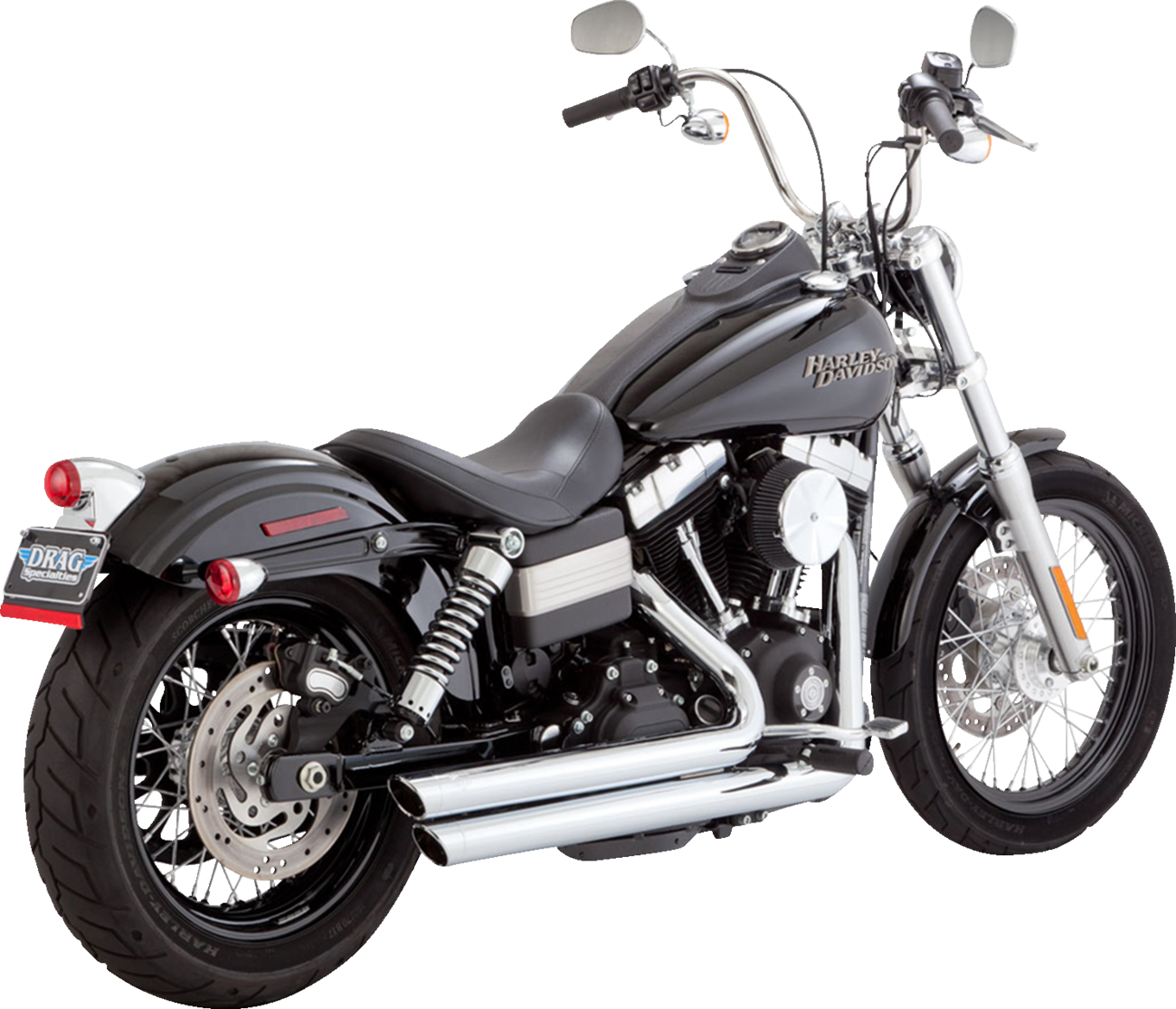Vance & hines Big Shots Staggered Exhaust System - Chrome Harley Davidson