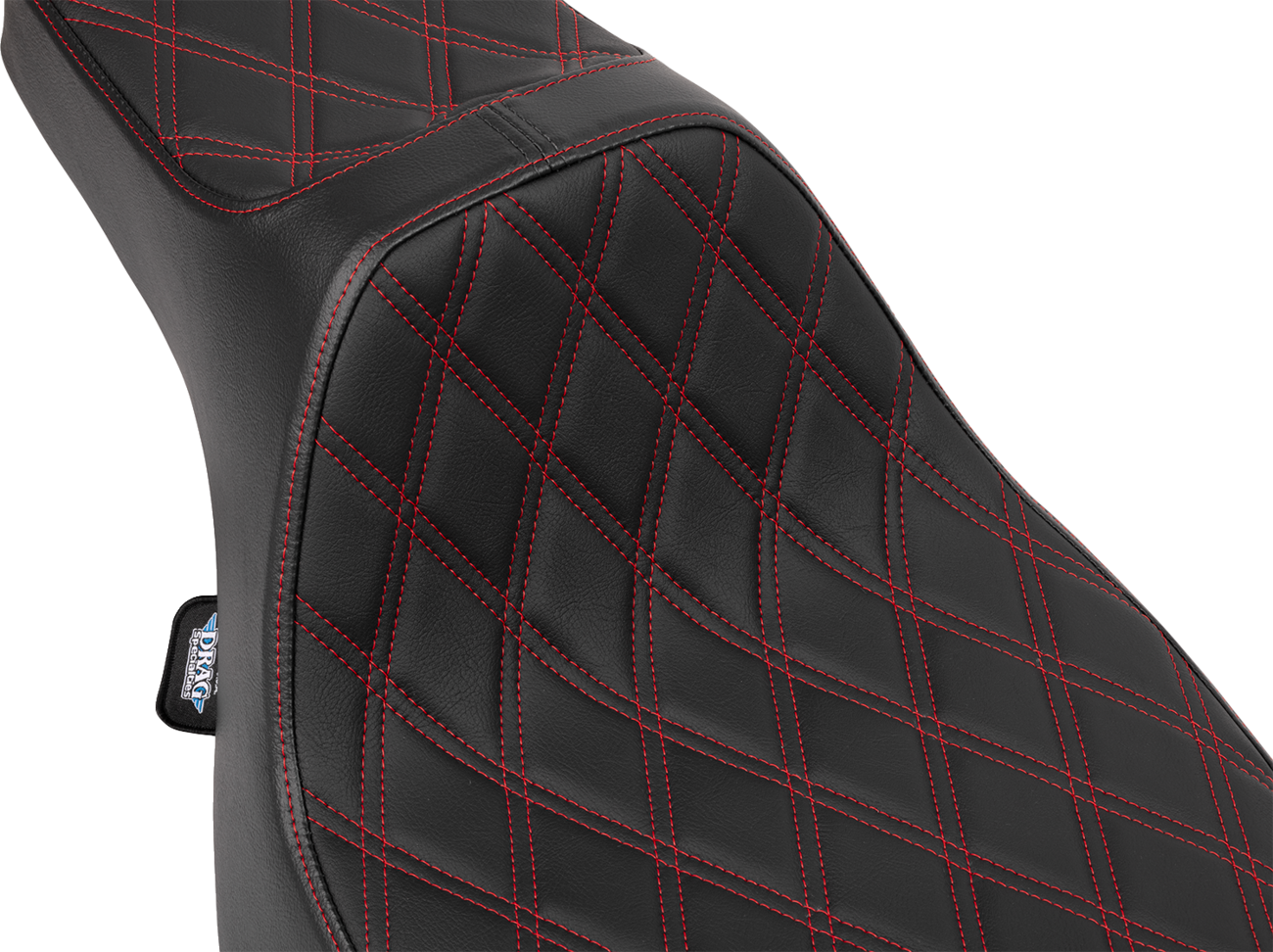 Drag specialties seats Extended Reach Predator III Set - Vinyl - Red Double Diamond Stitch - FLT/FLH '23-'24 Harley Davidson