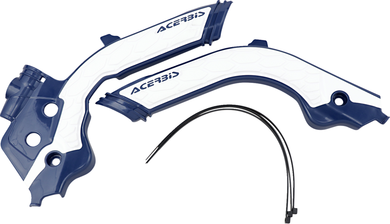 Acerbis X-Grip Frame Guards - Blue/White - Gas Gas | Husqvarna