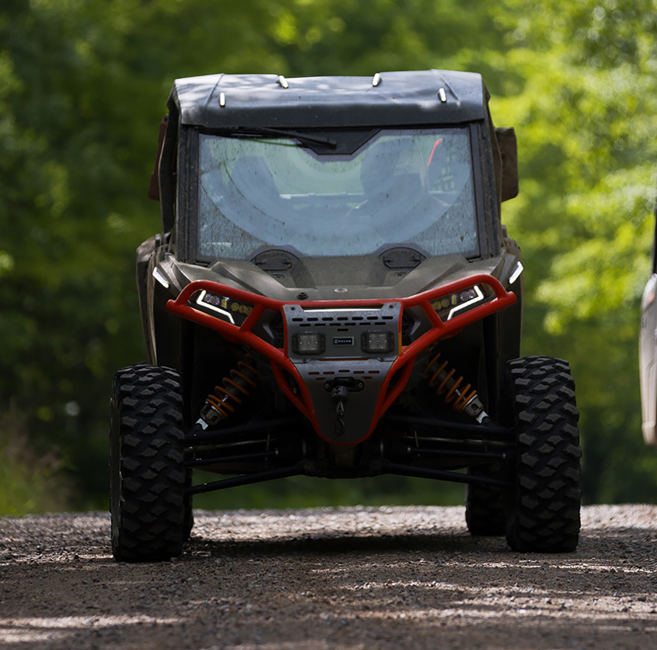 Ravek Front Bumper/Skid Plate with White Lights - Red - RZR XP 1000 2024-2025 Polaris RZR XP 1000 Premium / 2024-2025 Polaris RZR XP 1000 Sport / 2024-2025 Polaris RZR XP 1000 Ultimate