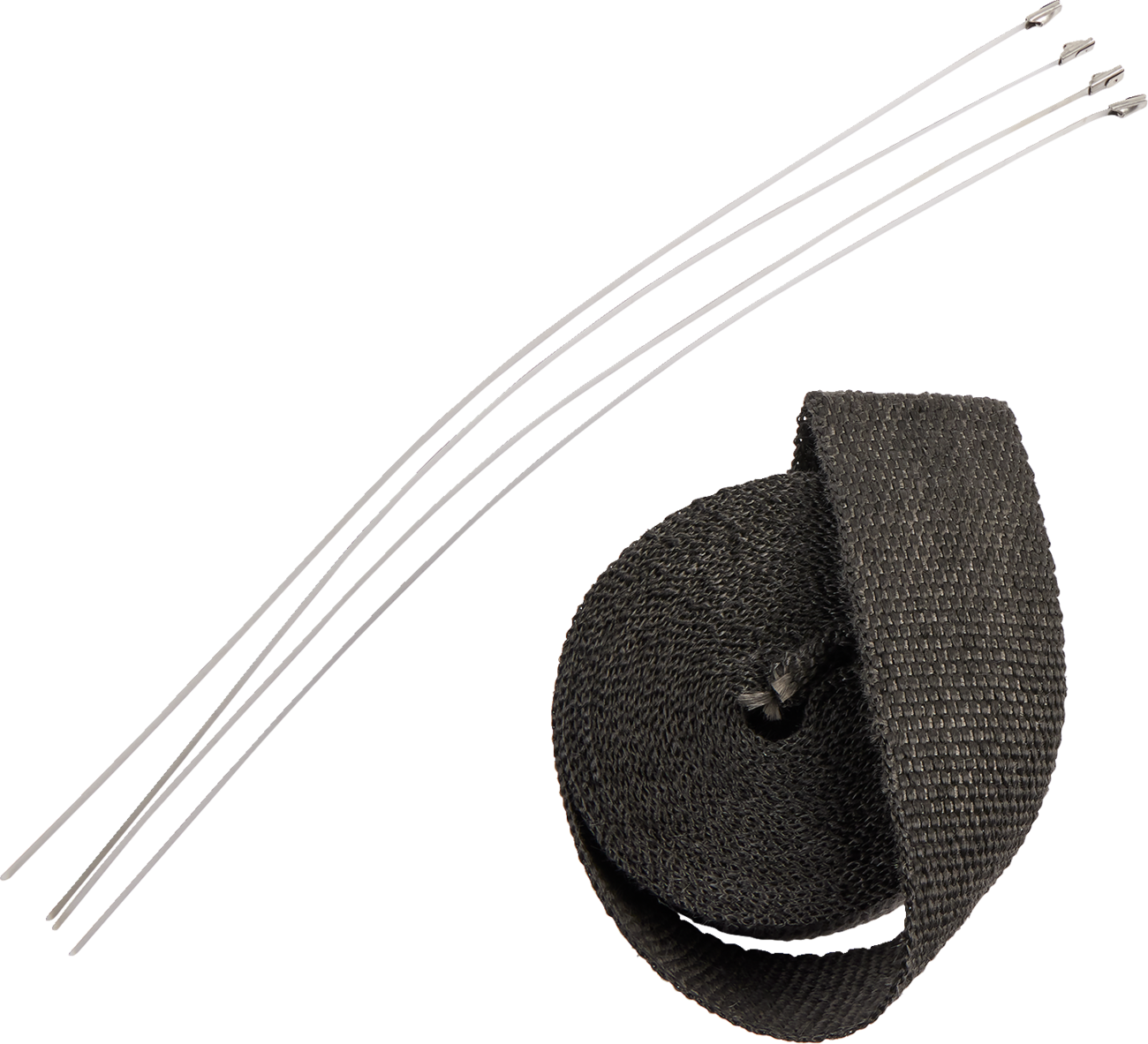 Drag specialties Exhaust Heat Wrap Kit with Ties - Black - 2" x 25'
