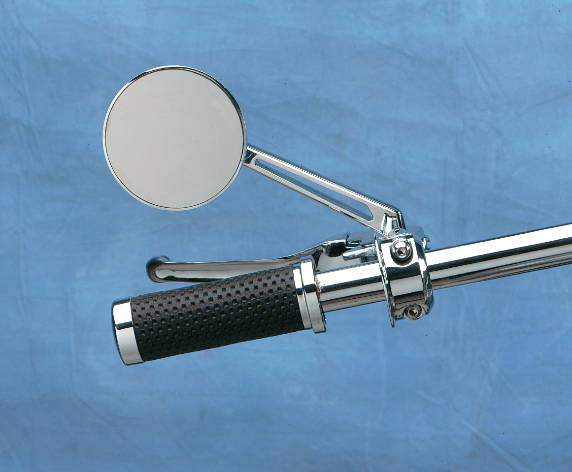 Drag specialties Mirror - Round Series - Side View - Stealth II/Long - Chrome - Left/Right - Each