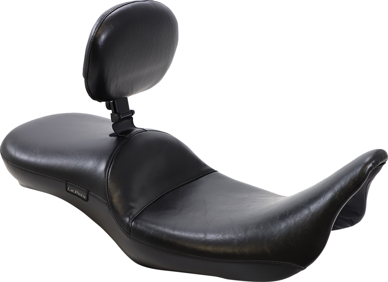 Le pera Maverick Daddy Long Legs Seat - With Backrest - Black - Smooth - FL '08-'23 Harley Davidson
