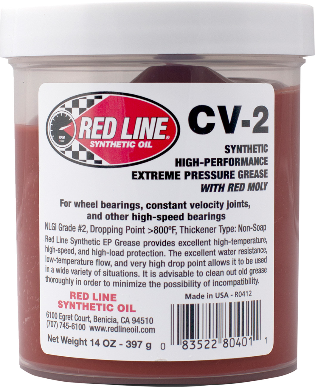 RED LINE SYNTHETIC OIL CV-2 Grease with Moly