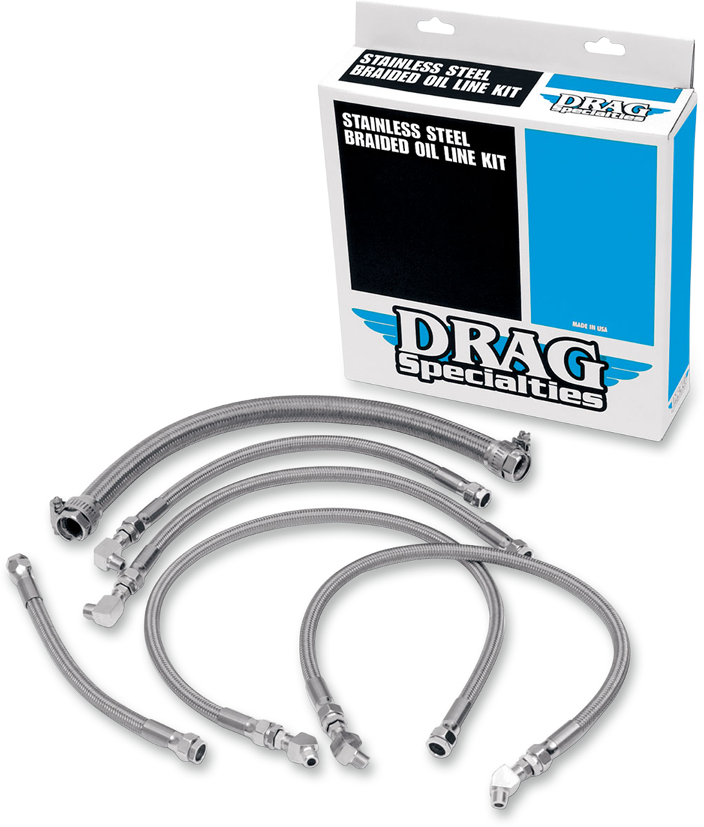 Drag specialties Oil Line Kit - Stainless Steel - Softail Harley Davidson