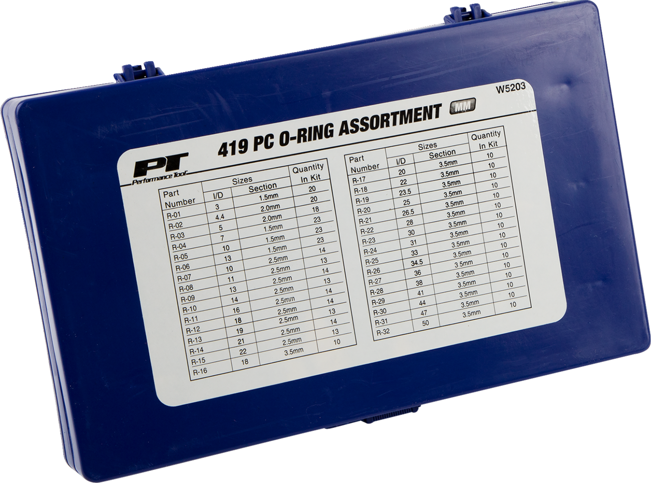 PERFORMANCE TOOL Metric O-Ring Assortment
