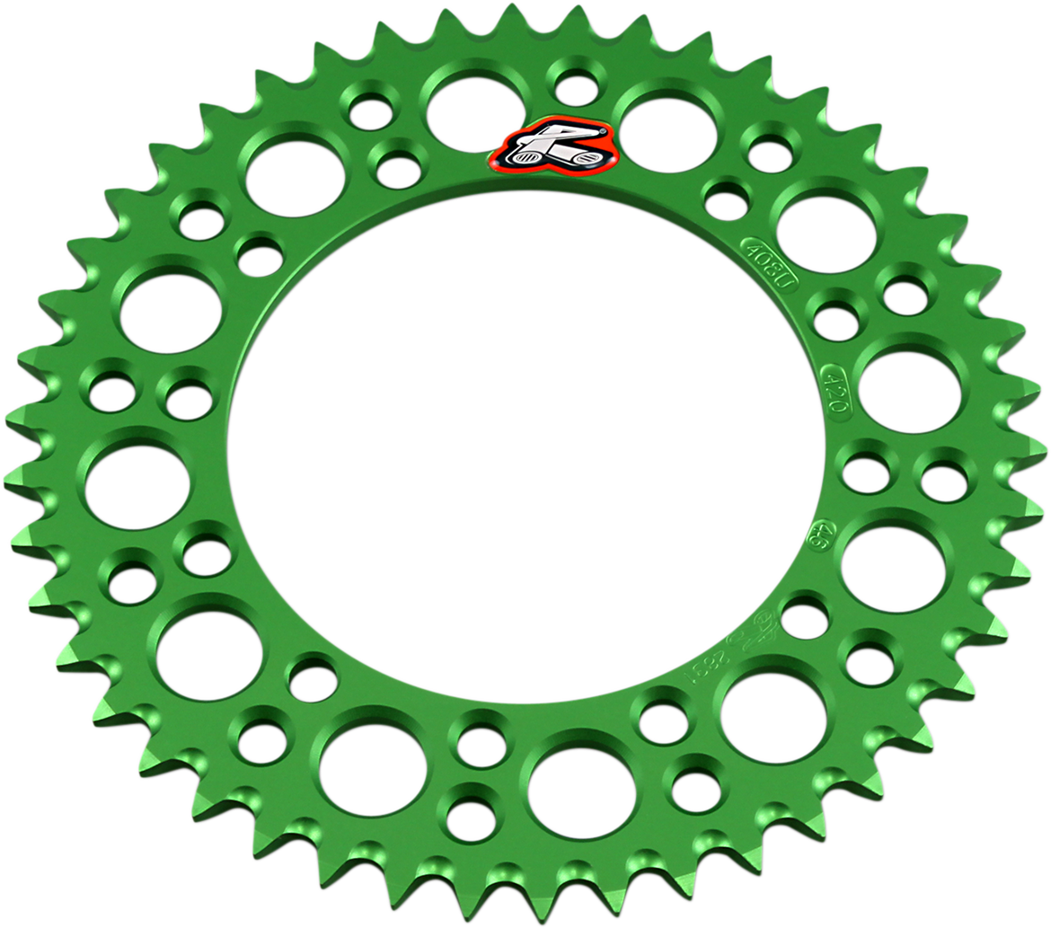 Renthal Rear Sprocket - Aluminum - 46 Tooth - Green - Kawasaki 46T