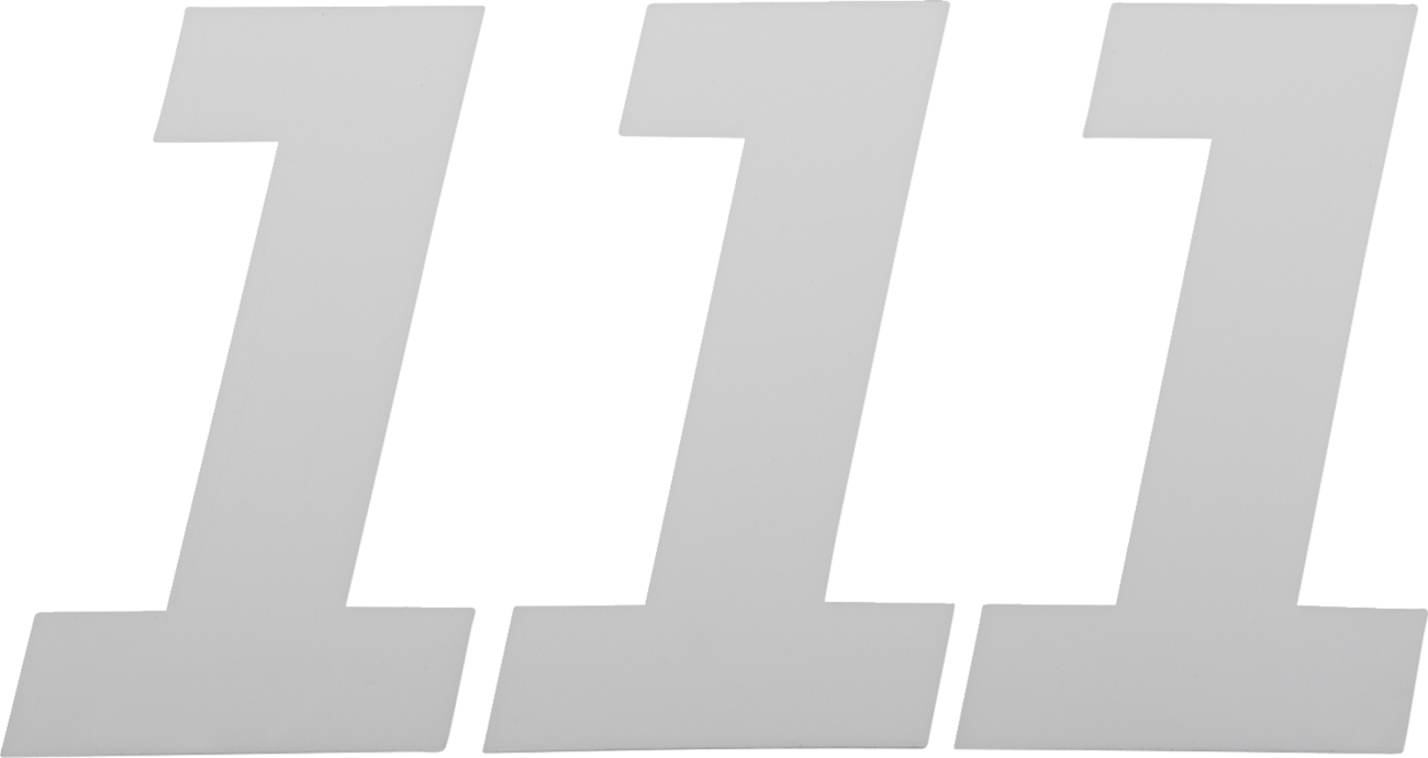 D'cor visuals Race Number Plate - #1 - White - 4"