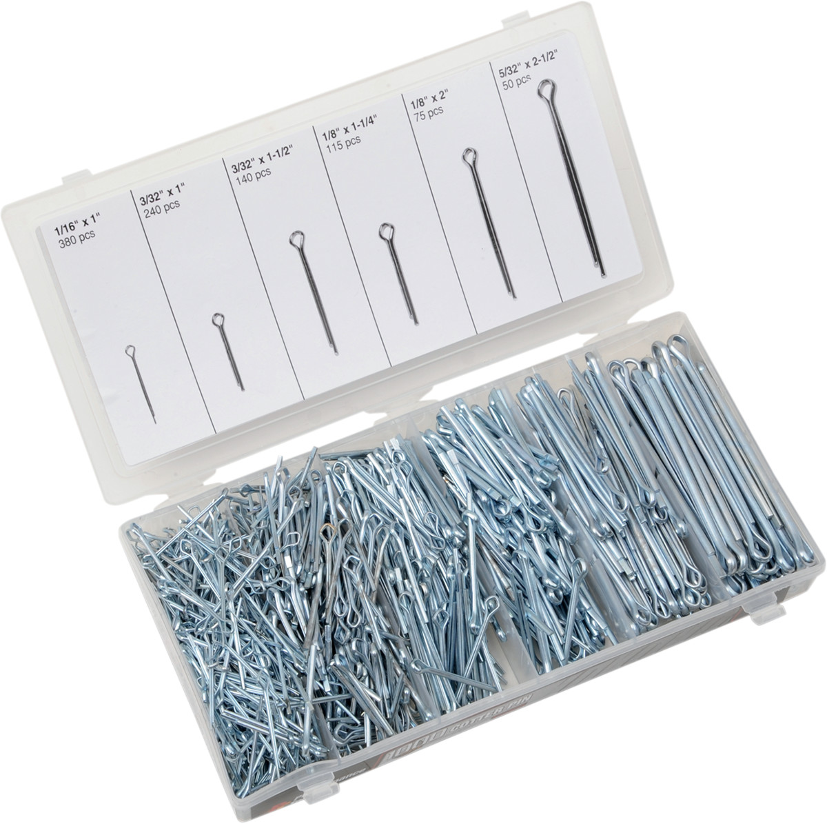 PERFORMANCE TOOL 1,000-Piece Cotter Pin Assortment
