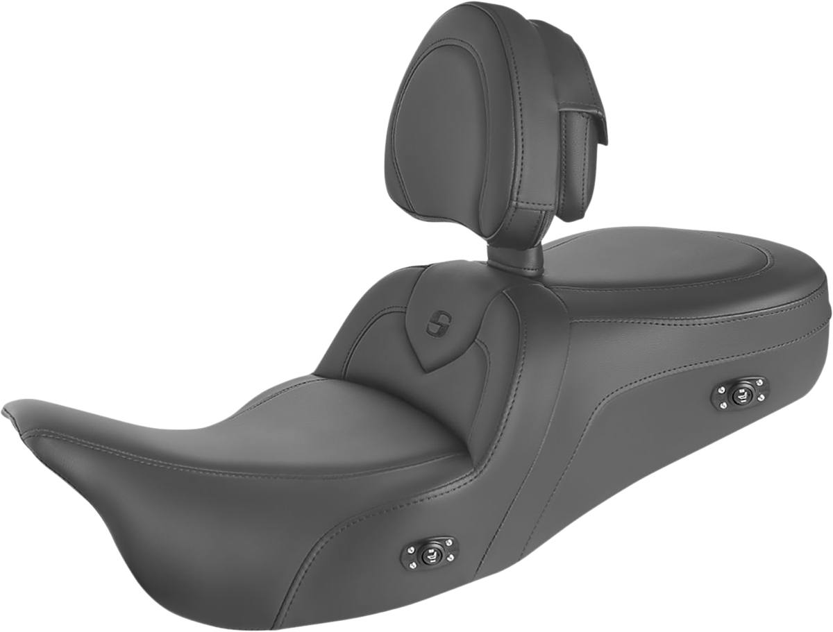 SADDLEMEN (808-07B-187TBRH) Heated RoadSofa(tm) Seat for Trikes | Heated RoadSofa(tm) Seat - With Backrest - Black w/Black Stitching - Trikes