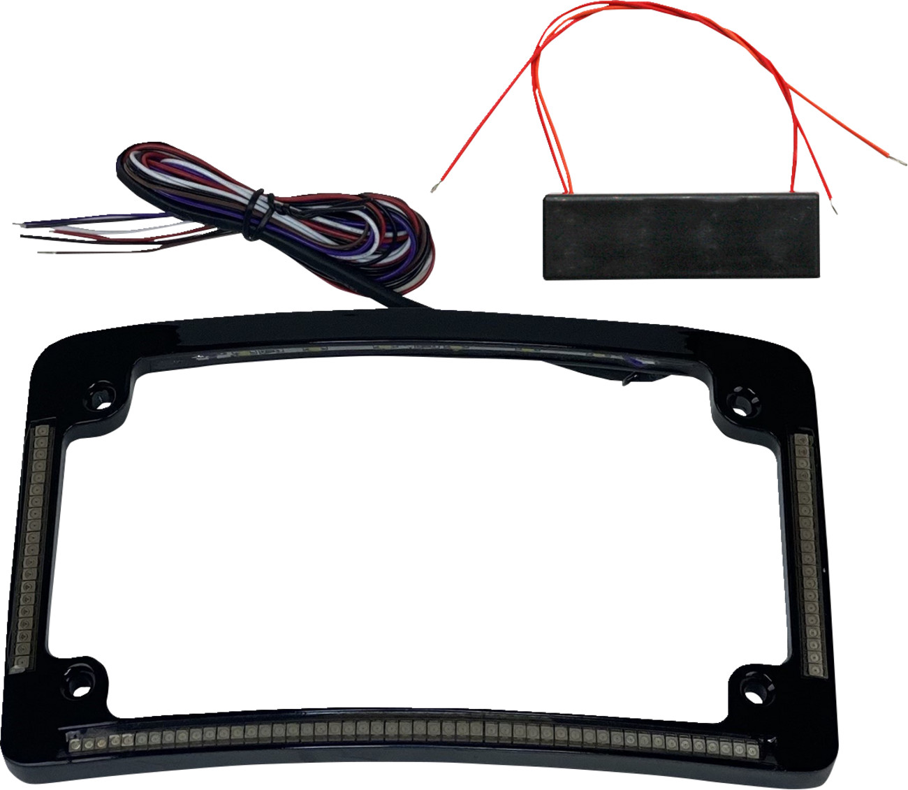 Radius License Plate Frame with Auxiliary Red LEDs and Tag Illumination