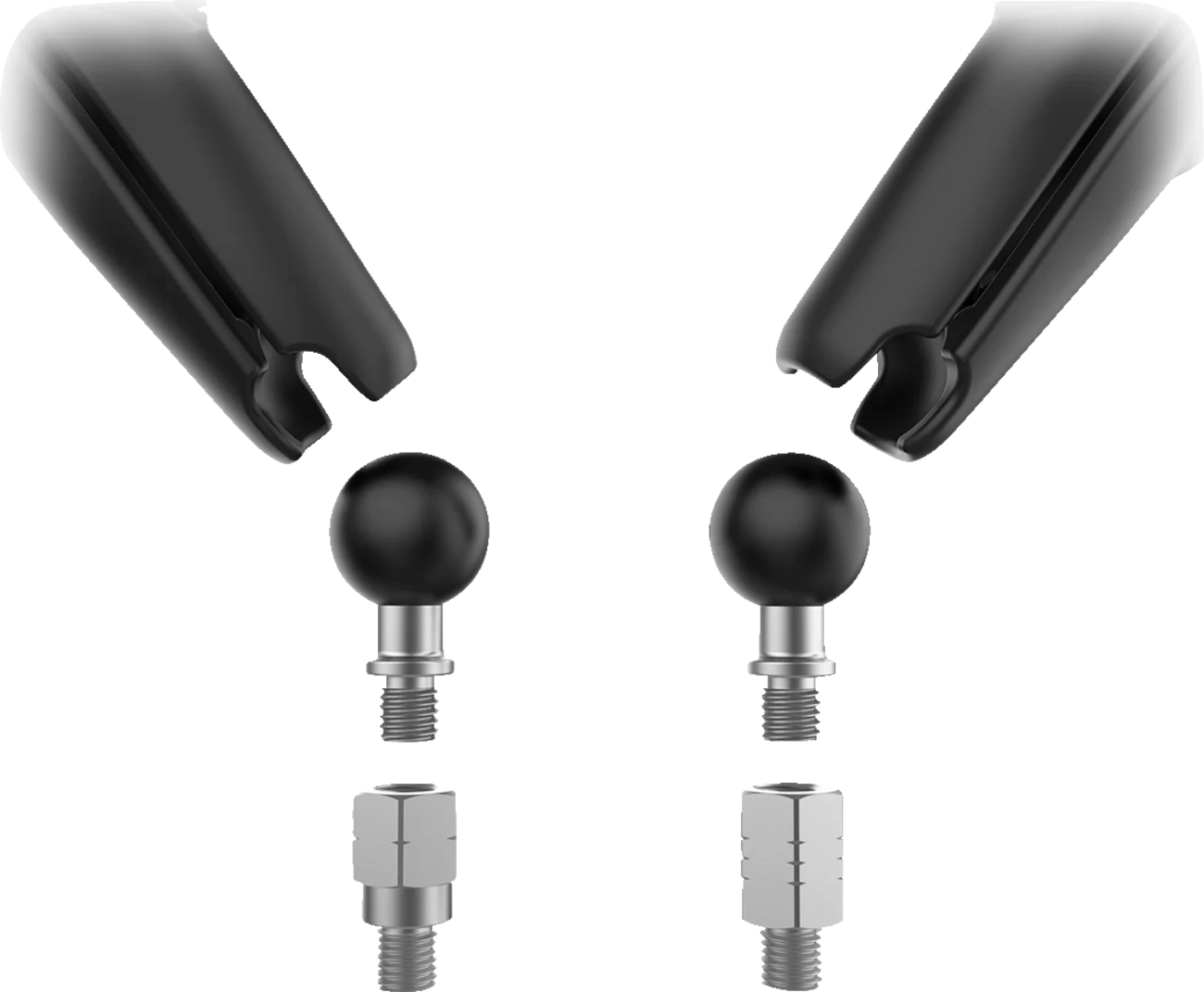 RAM MOUNTS Tough-Mirror™ Kit with M10-1.25 Bases/Reverse Adapter - Long Arm