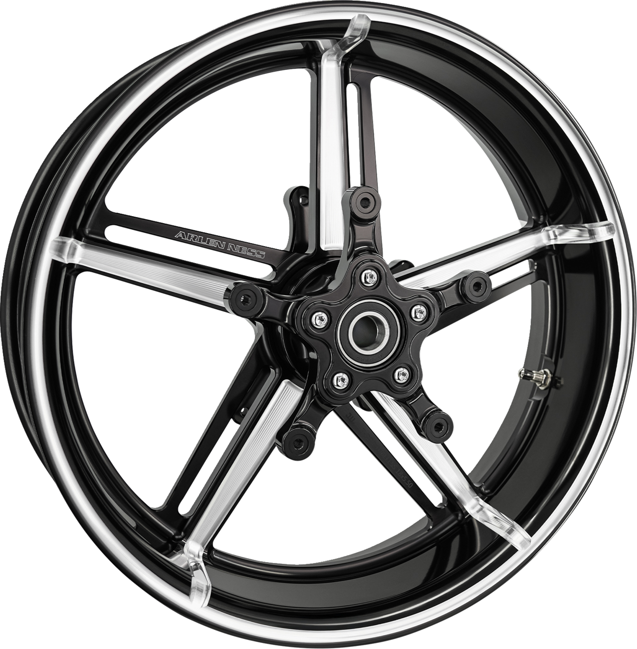 Arlen ness Wheel with Hub/Adapter - Factory 24 - Front - Black/Contrast Cut - 21x5.5 Harley Davidson