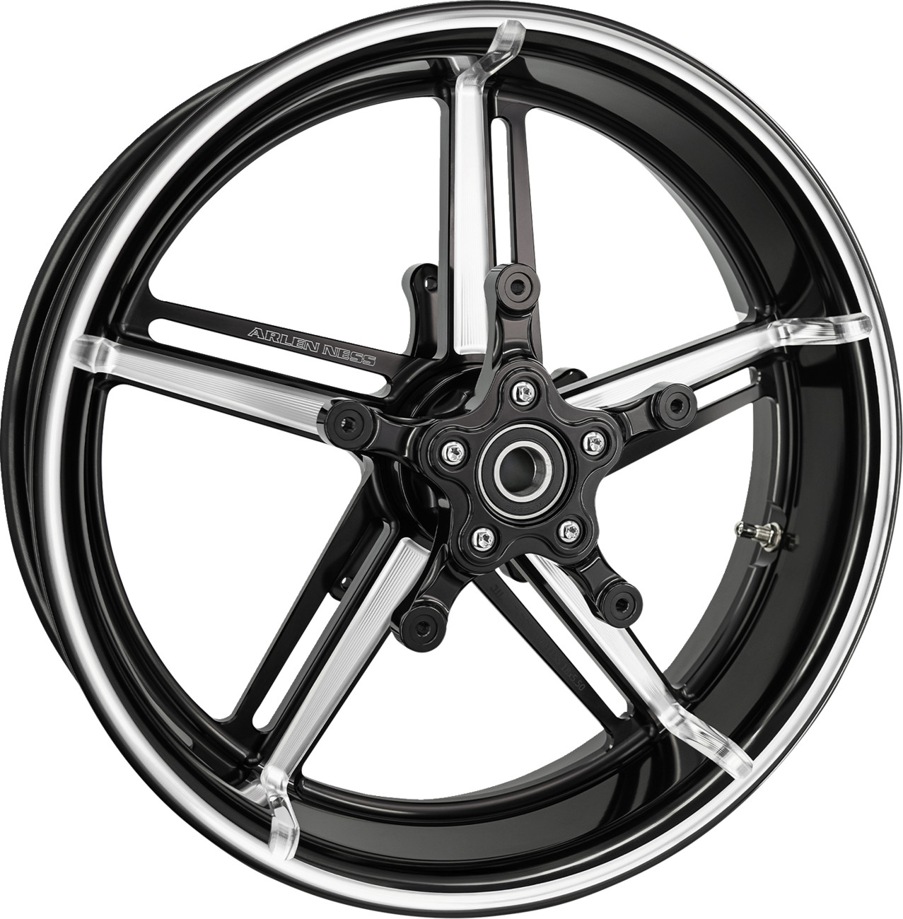 Arlen ness Wheel with Hub/Adapter - Factory 24 - Front - Black/Contrast Cut - 18x5.5 Harley Davidson