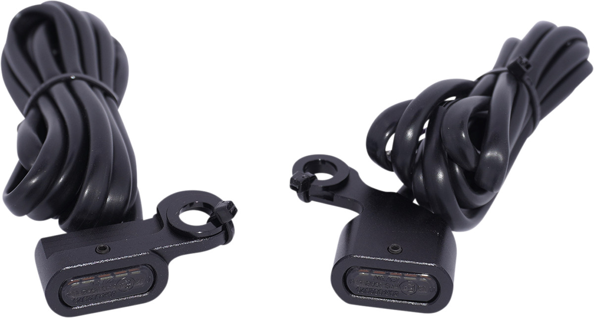 Drag specialties Marker Lights - Amber/White - Smoke Lens - Matte Black Harley Davidson