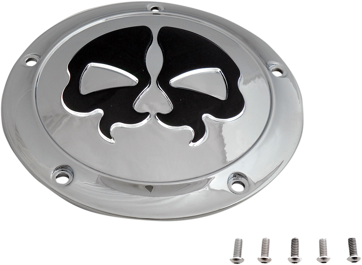 Drag specialties Split Skull Derby Cover - Chrome - Touring Harley Davidson