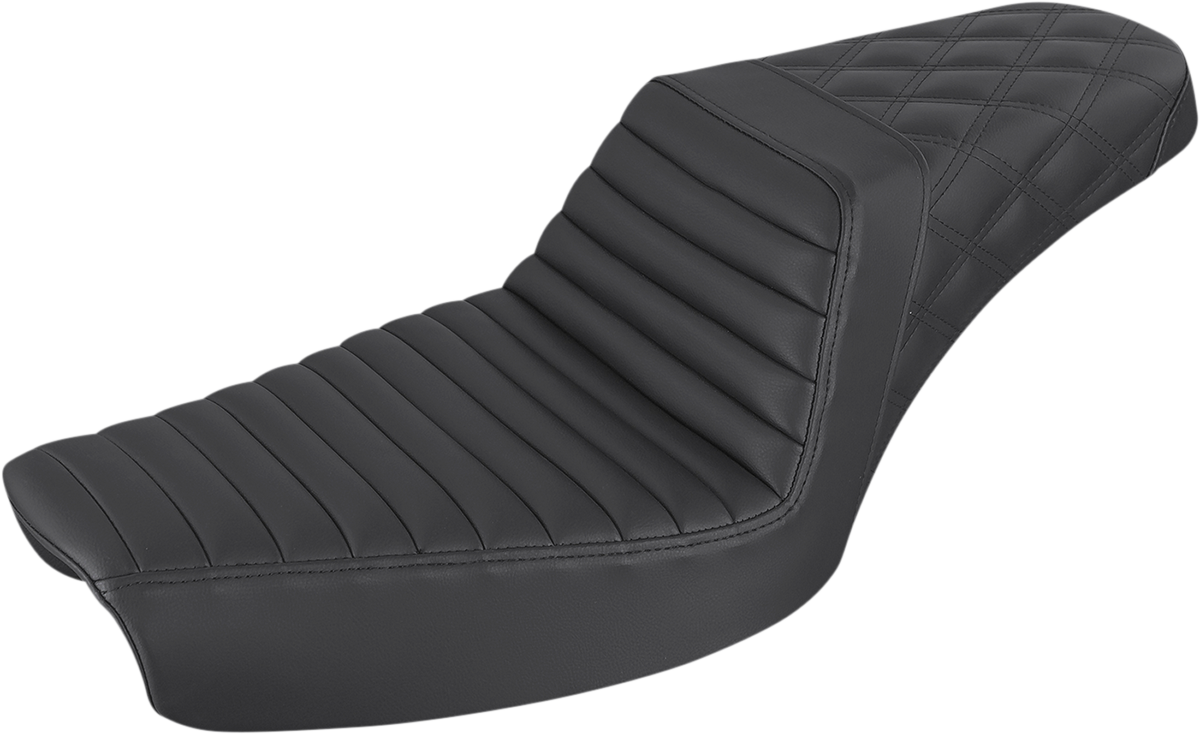 SADDLEMEN Step-Up Seat — Front Tuck-n-Roll/Rear Lattice Stitch
