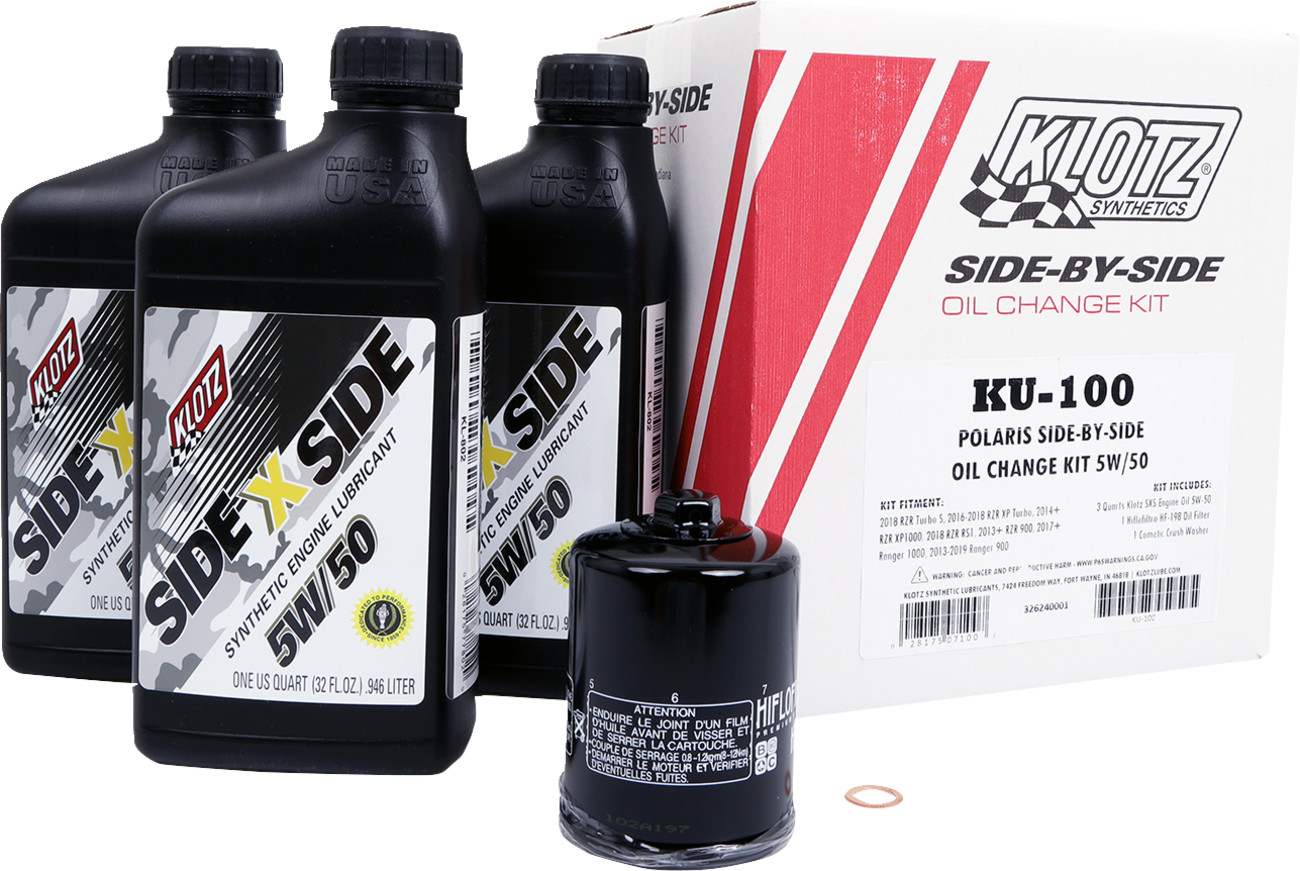 Klotz Side By Side Oil Change Kit With Oil Filter Polaris Ranger / RZR / Turbo 2013-2025