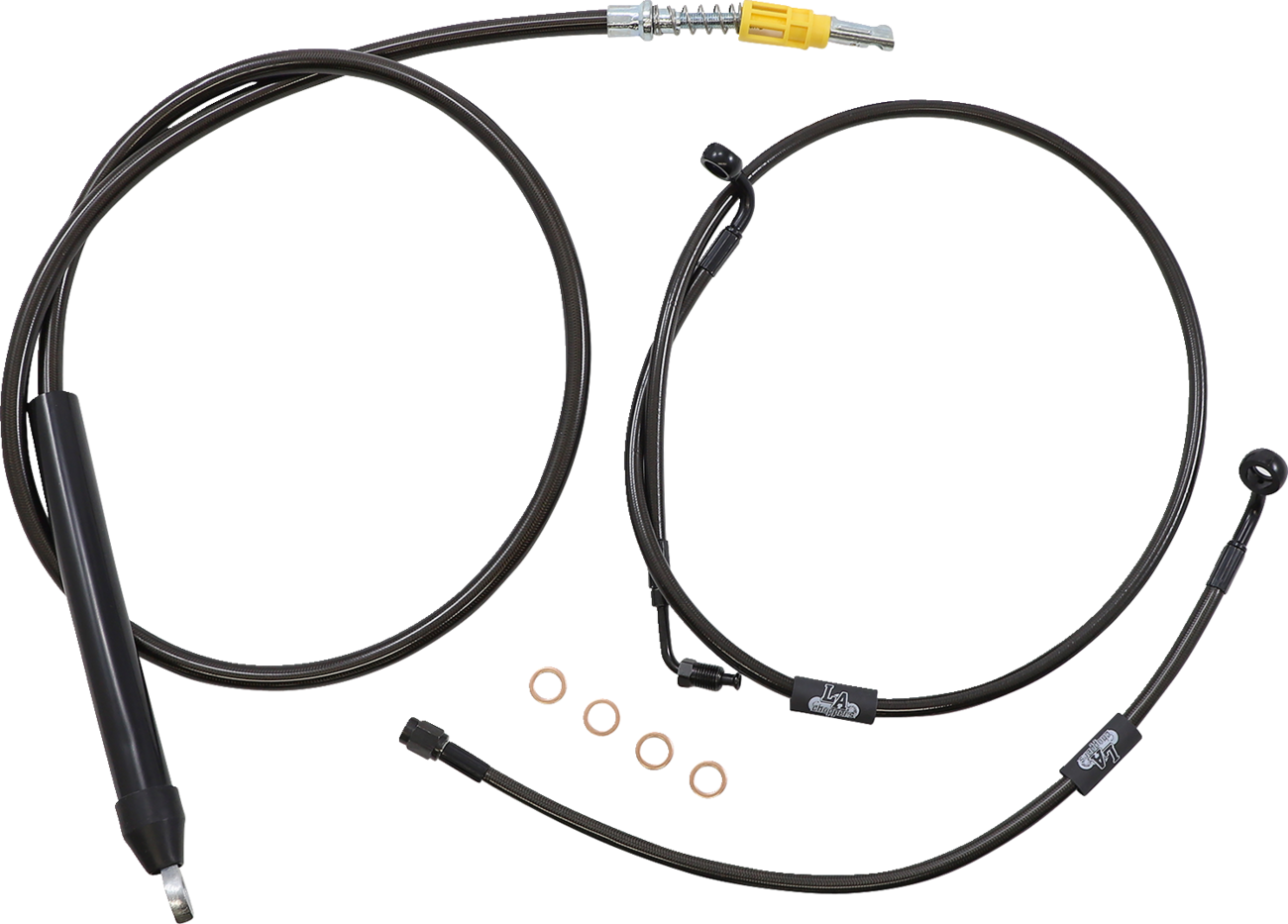 La choppers Standard Midnight Braided Handlebar Cable/Brake Line Kit - 18"-20" Ape Hangers - '18-'22 Softail Harley Davidson