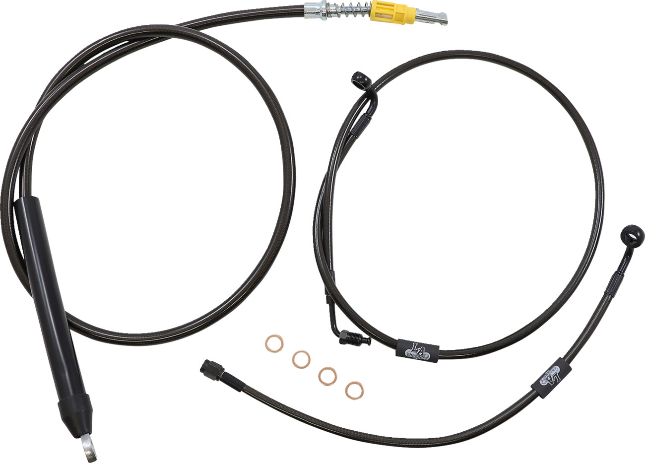 La choppers Standard Midnight Braided Handlebar Cable/Brake Line Kit - 18"-20" Ape Hangers - '18-'22 Softail Harley Davidson