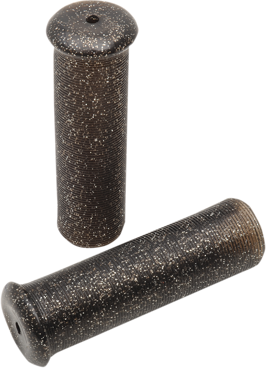 Emgo Star Fire Flake Grips - Retro - Metal - 7/8" - Black