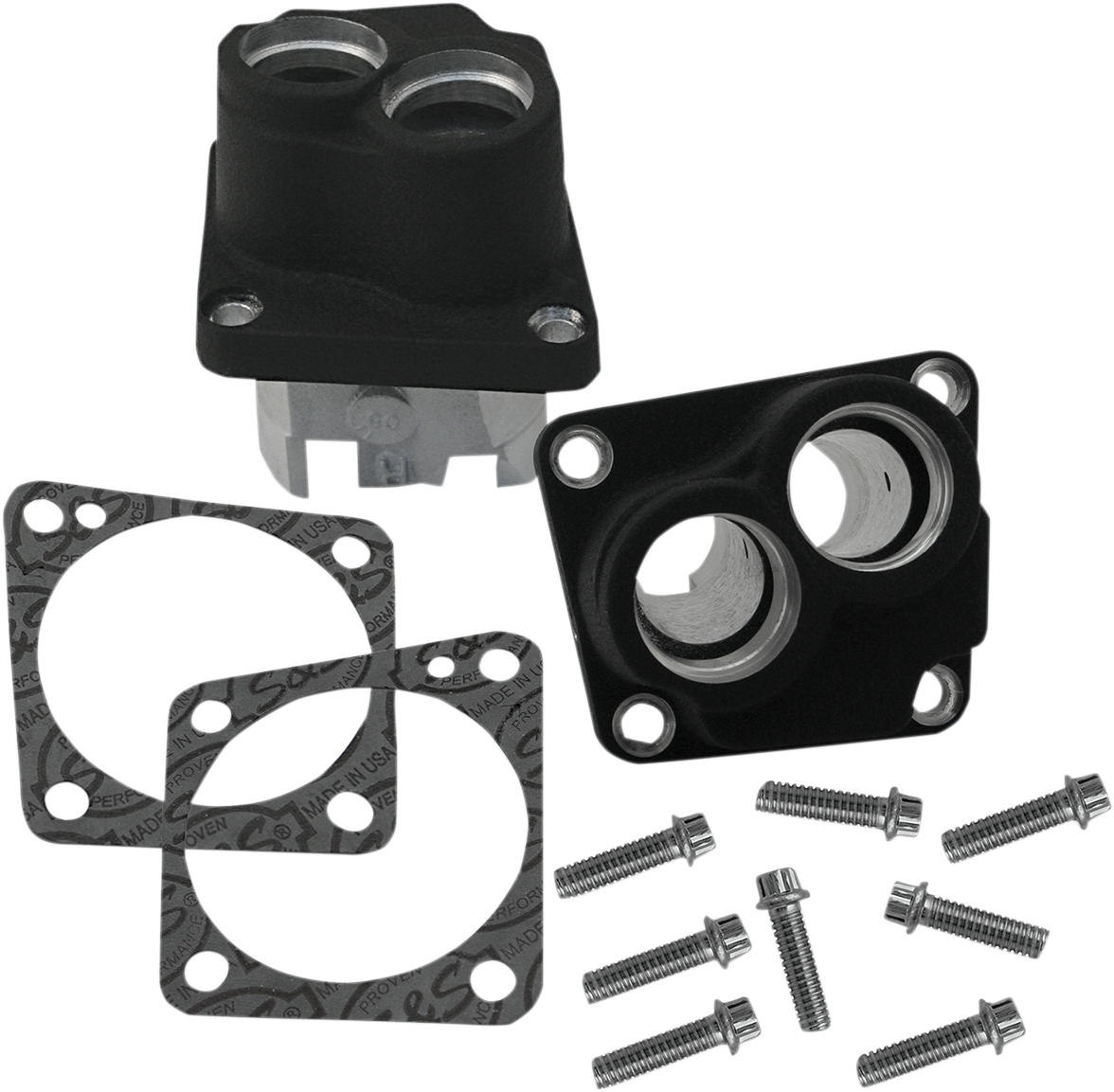 S&s cycle Tappet Guide Kit - Cast - Wrinkle Black - V-Series | Super Stock® Crankcases Harley Davidson