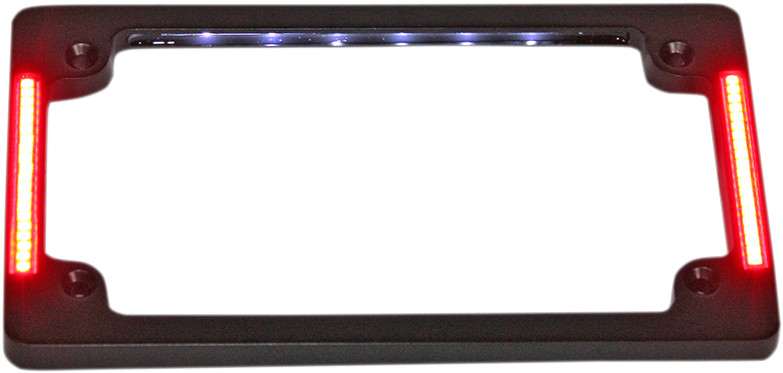 CUSTOM DYNAMICS Tri-Horizontal Motorcycle Plate Frame with Flush-Mount LEDs and LED Plate Illumination
