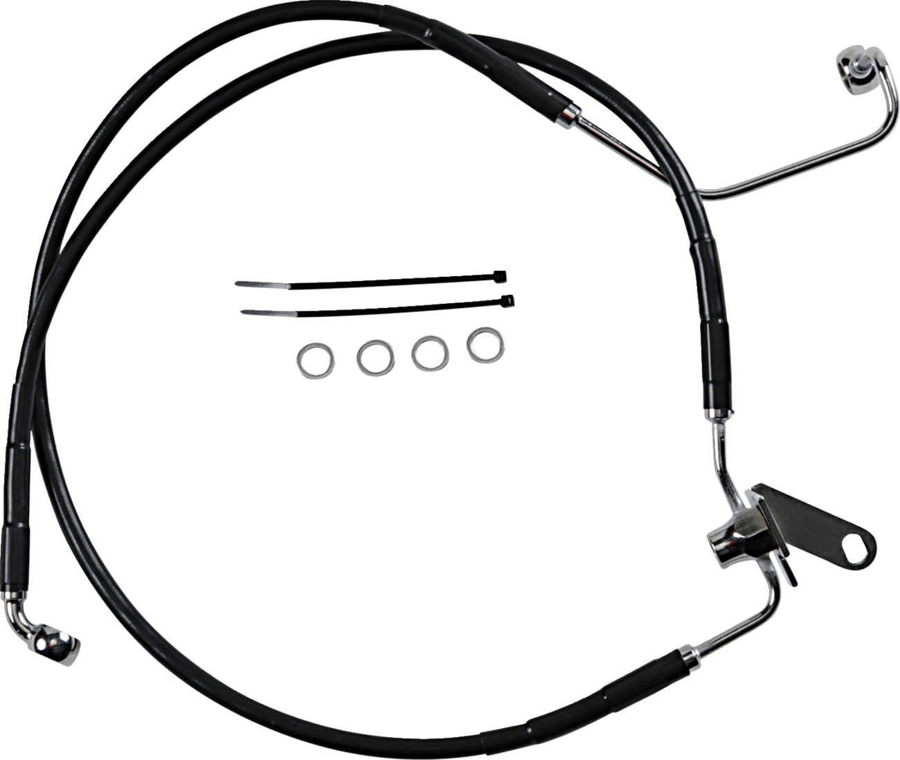 Drag specialties Brake Line - Front - Black - +2" - Softail '04-'06 Harley Davidson