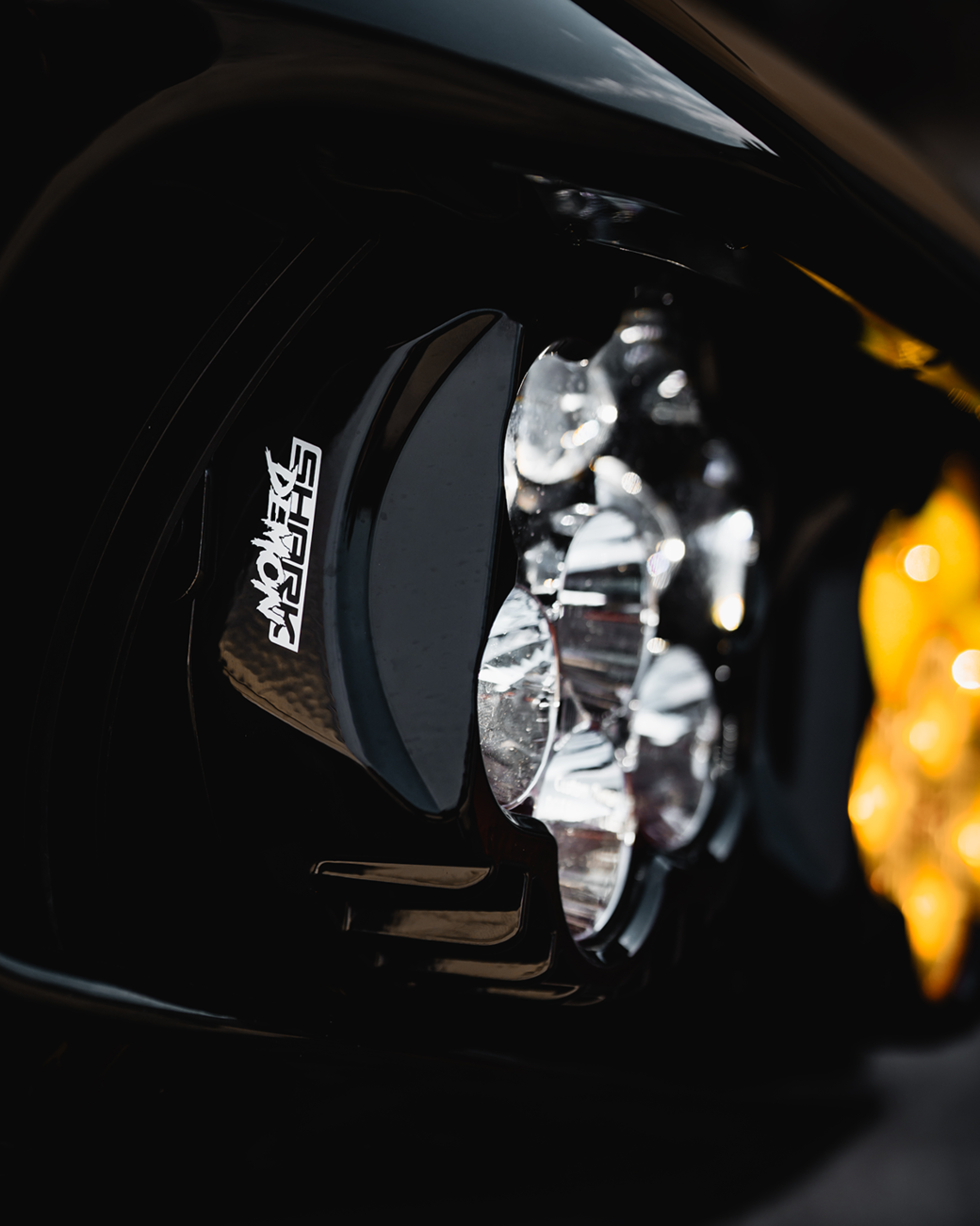 Custom Dynamics Shark Demon Headlight / Fog Lamp For Harley Road Glide 2015-2025