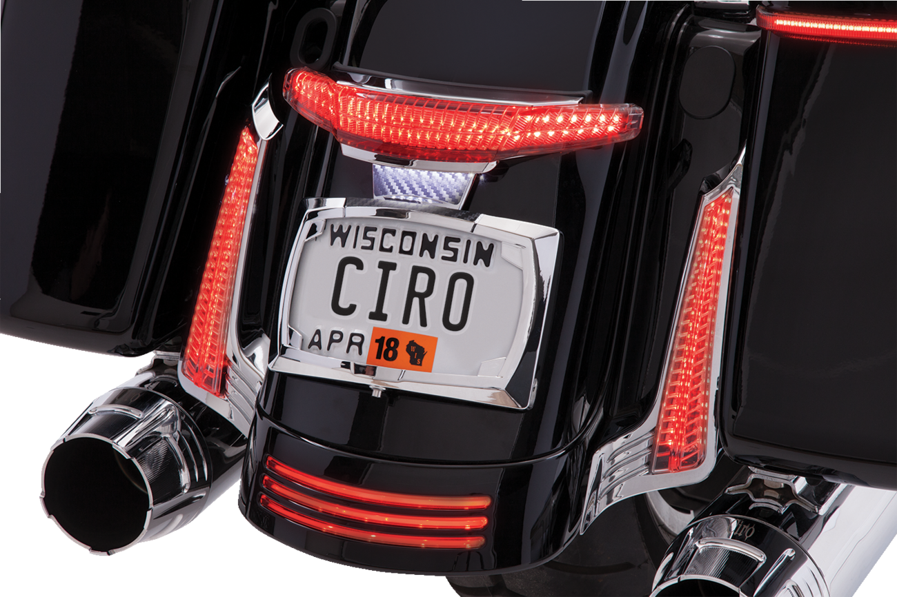 Ciro Latitude LIGHTSTRIKE Tail Light And License Plate Holder For Harley Touring 2014-2025