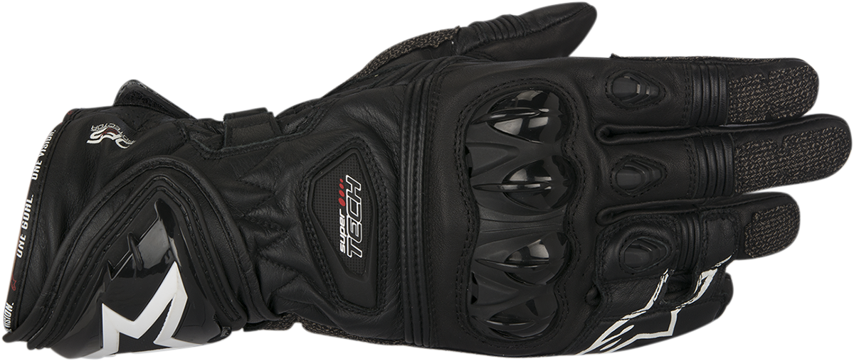 Alpinestars Mens Black Leather Supertech Motorcycle Riding Street Racing Gloves