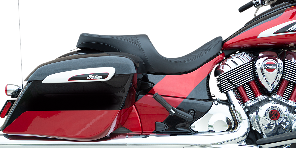 Drag specialties seats Low Profile Touring Seat - Black - Smooth - Vinyl - Indian '14-'22