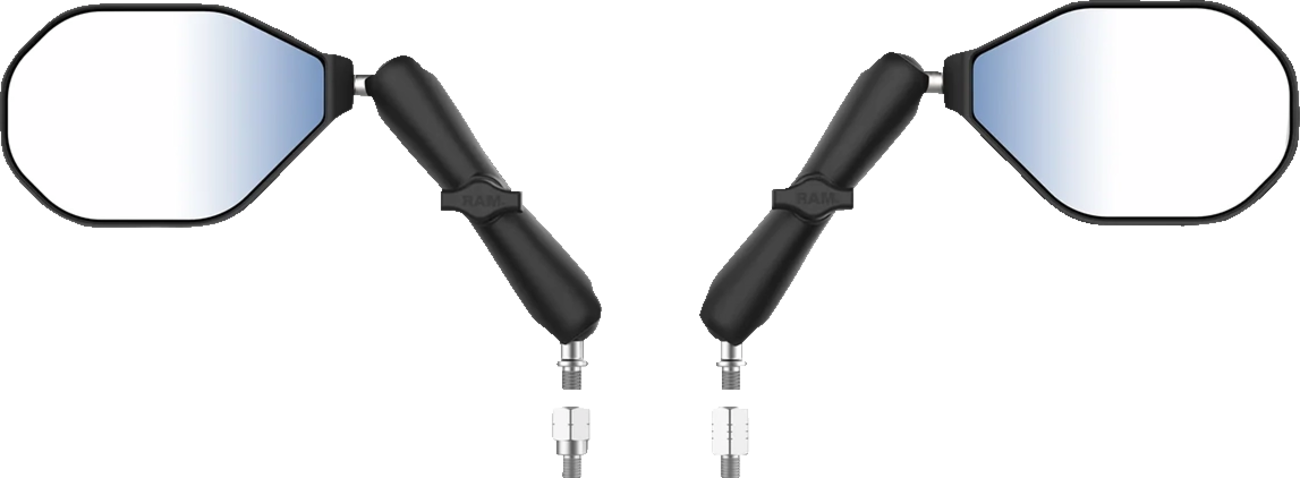 RAM MOUNTS Tough-Mirror™ Kit with M10-1.25 Bases/Reverse Adapter - Long Arm