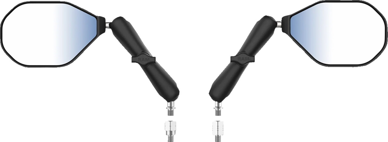 RAM MOUNTS Tough-Mirror™ Kit with M10-1.25 Bases/Reverse Adapter - Long Arm