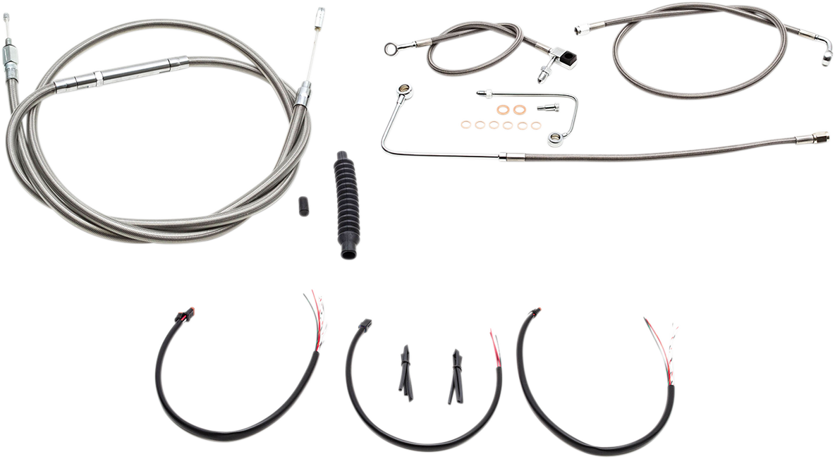 La Choppers ABS Braided 12"-14" Ape Handlebar Cable Kit 2016-2017 Harley Softail