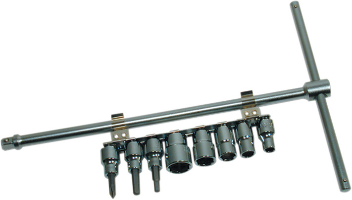 Sliding T-Driver with 8-Piece Socket Set
