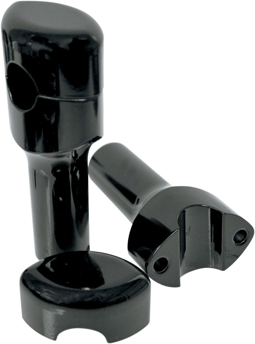 La choppers Hefty Smooth Handlebar Risers for 1-1/4" Handlebars - 4" - Black Yamaha/Kawasaki/Honda/Suzuki
