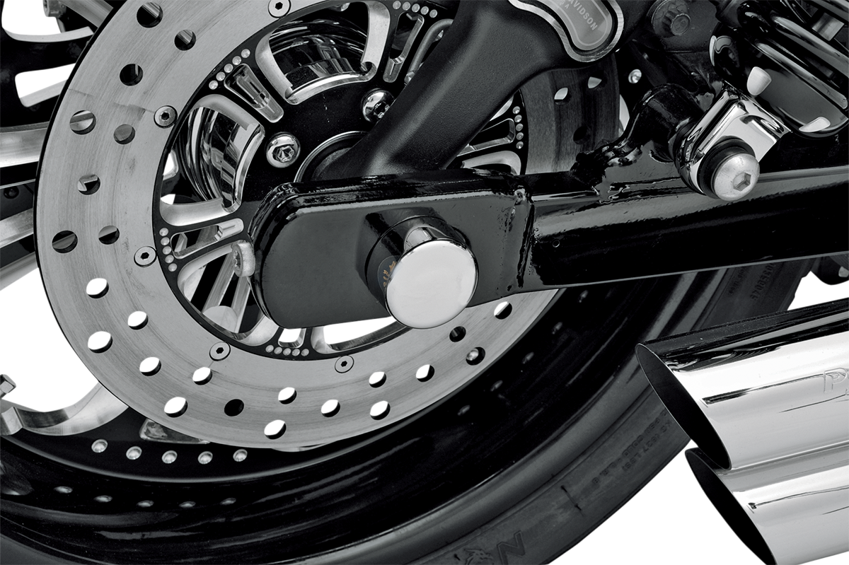 Drag specialties Axle Caps - Chrome - Rear - Pair Harley Davidson
