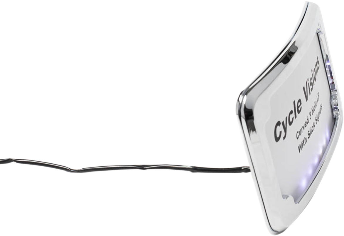 CYCLE VISIONS 3-Hole Mounted LED Lighted License Plate Frame