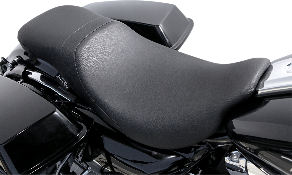 Danny gray LowIST Seat - Black - Vinyl - FL '08-'23 Harley Davidson