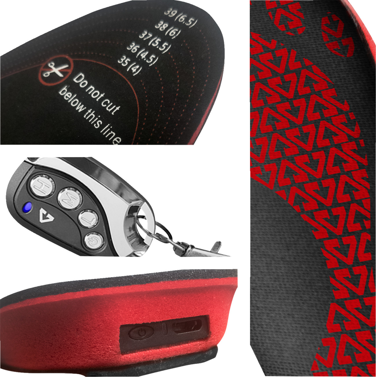 3V Rechargeable Heated Insoles with Remote